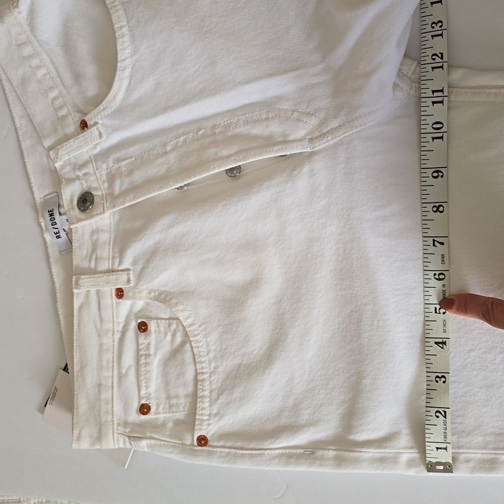 RE/DONE 90S Crop Low Slung High Rise Boyfriend Straight Leg Jeans Size 2… - Picture 12 of 13